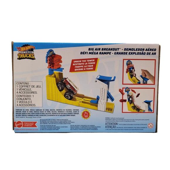 Hot Wheels Monster Trucks Big Air Breakout Playset 5 Alarm Die-Cast Firetruck - Picture 10 of 16